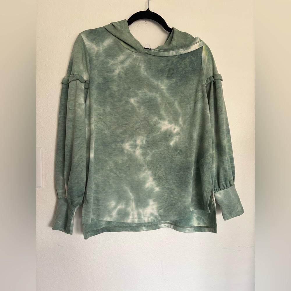 💚Cerule Green Tie-Dye Hooded Top💚